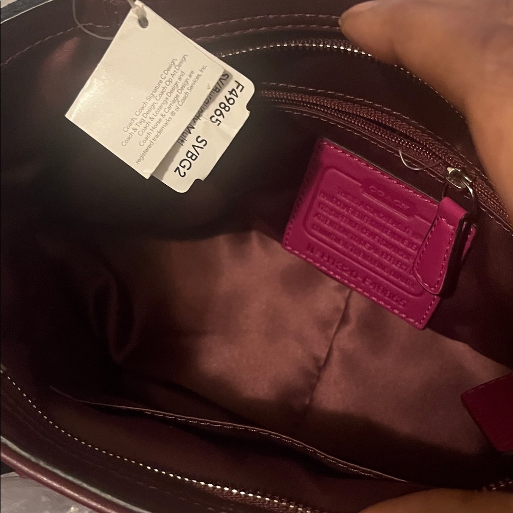 NWT Coach Colorblock Crossbody Burgundy Blue Pink Quilted Turnlock - Picture 5 of 6